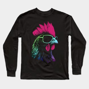 Chicken With Sunglasses Colors Long Sleeve T-Shirt